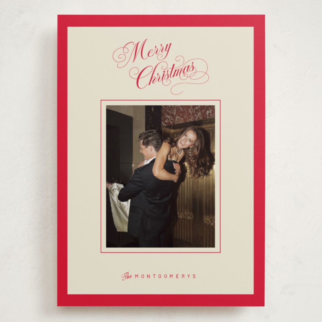 "Christmas Elegance" - Holiday Cards in Poinsettia by Jen Ramsey - Front