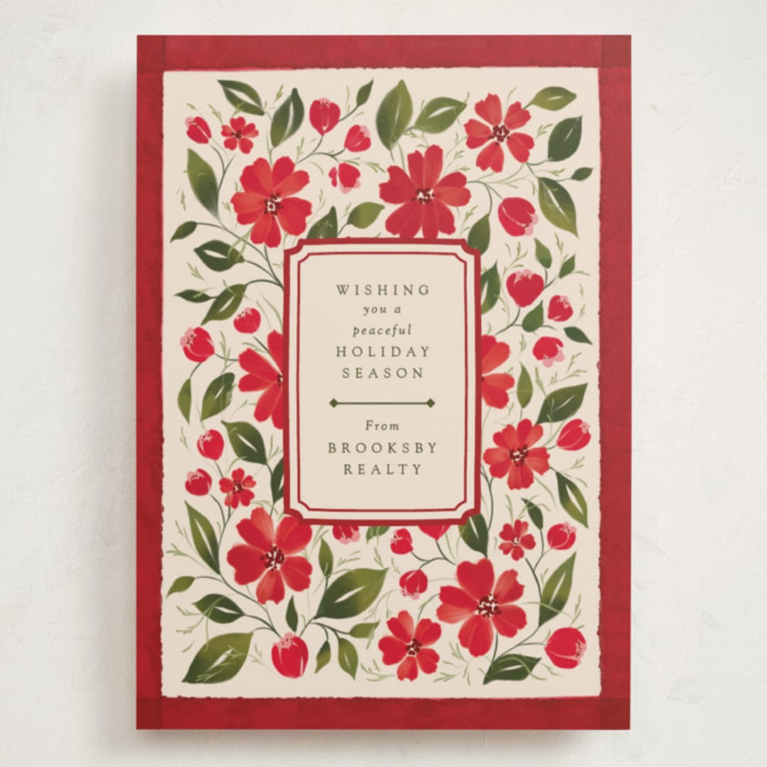 "Florale" - Holiday Cards in Poinsettia by Erin L. Wilson - Front