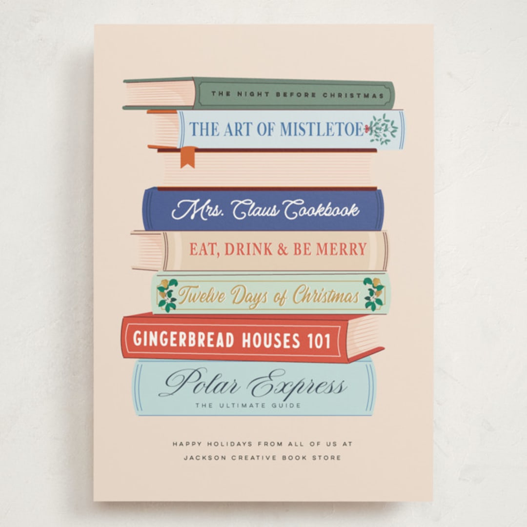"Tales and Stories" - Holiday Cards in Blush by Sherley Ferreira - Front