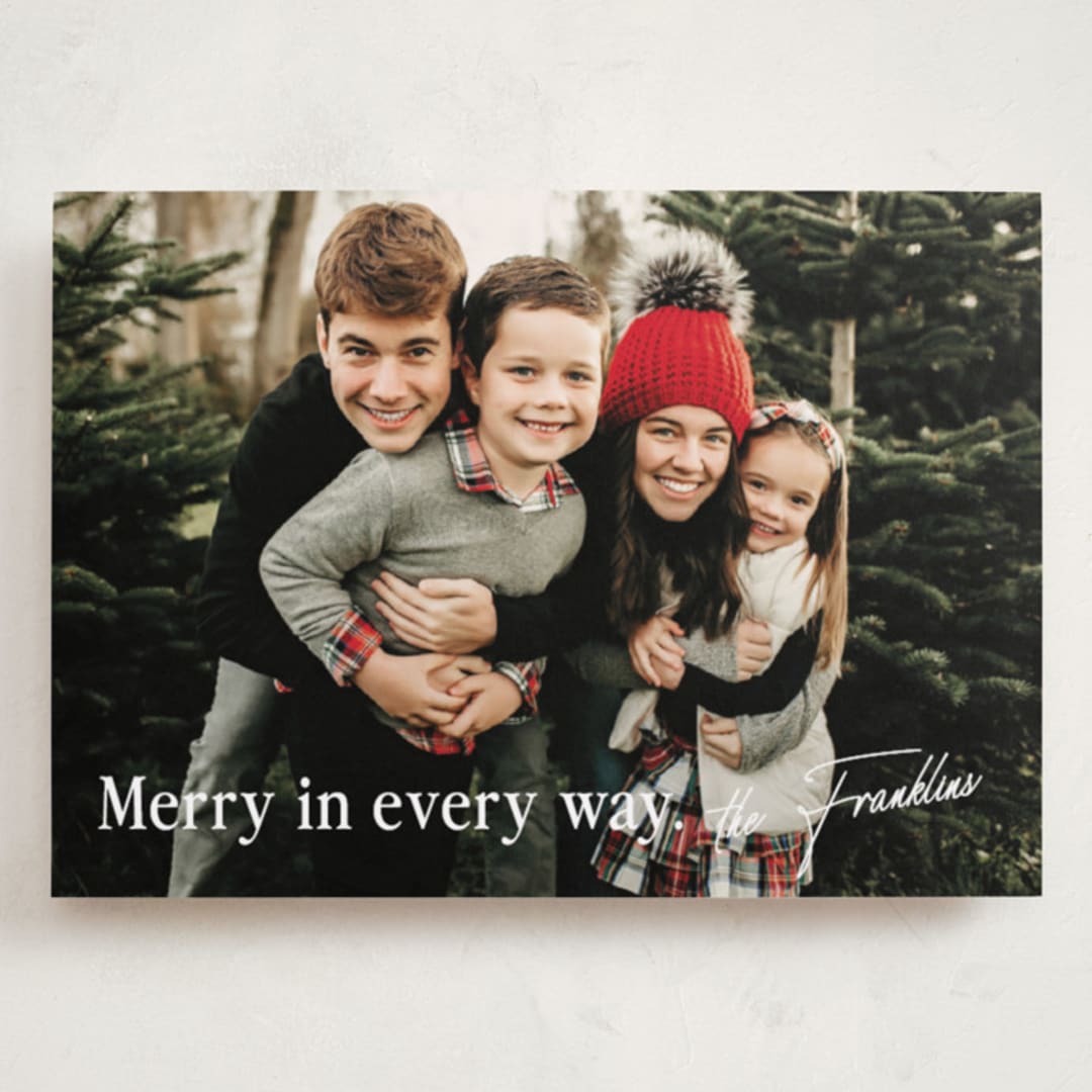 "Merry In Every Way" - Holiday Cards in Snow by Paper Raven Co. - Front