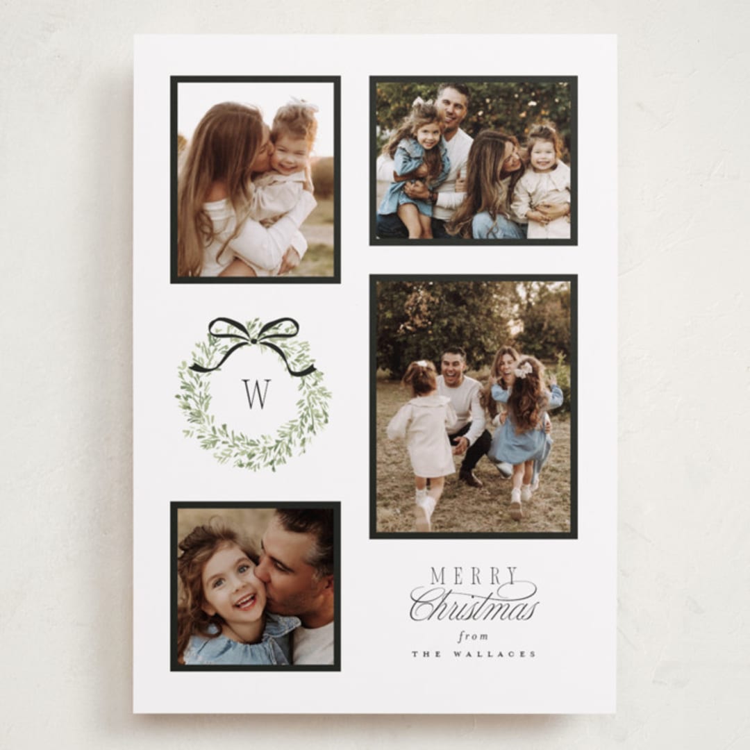 "Wreath Multi" - Holiday Cards in Marshmallow by Everett Paper Goods - Front