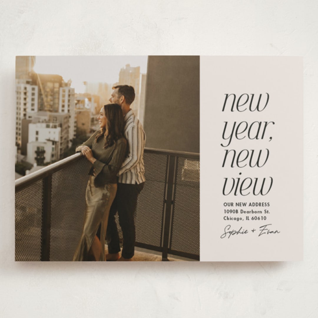 "New view" - Holiday Cards in Vanilla by Lea Delaveris - Front