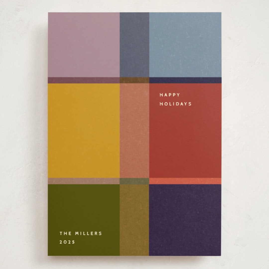 "colorful check" - Holiday Cards in Stocking by Sumak Studio - Front