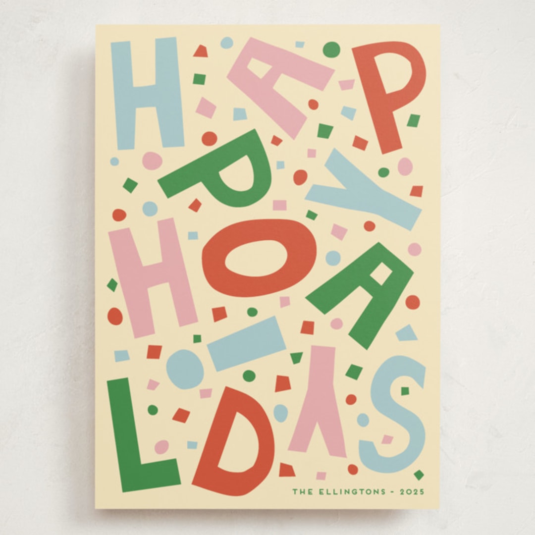 "Confetti Type Party" - Holiday Cards in Cozy Confetti by Alisa Galitsyna - Front
