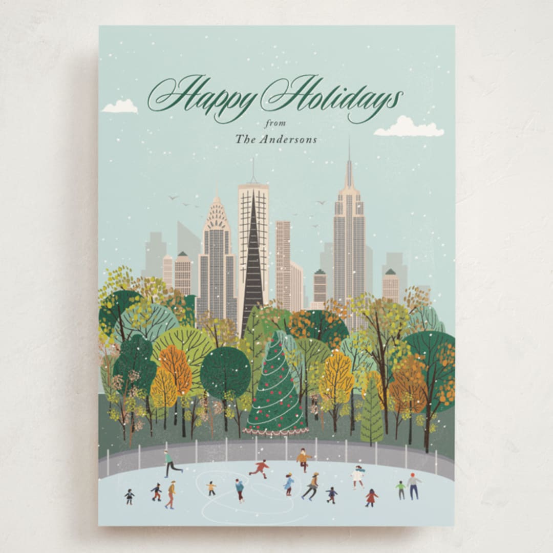 "New York for the Holidays" - Holiday Cards in Mint by Sherley Ferreira - Front