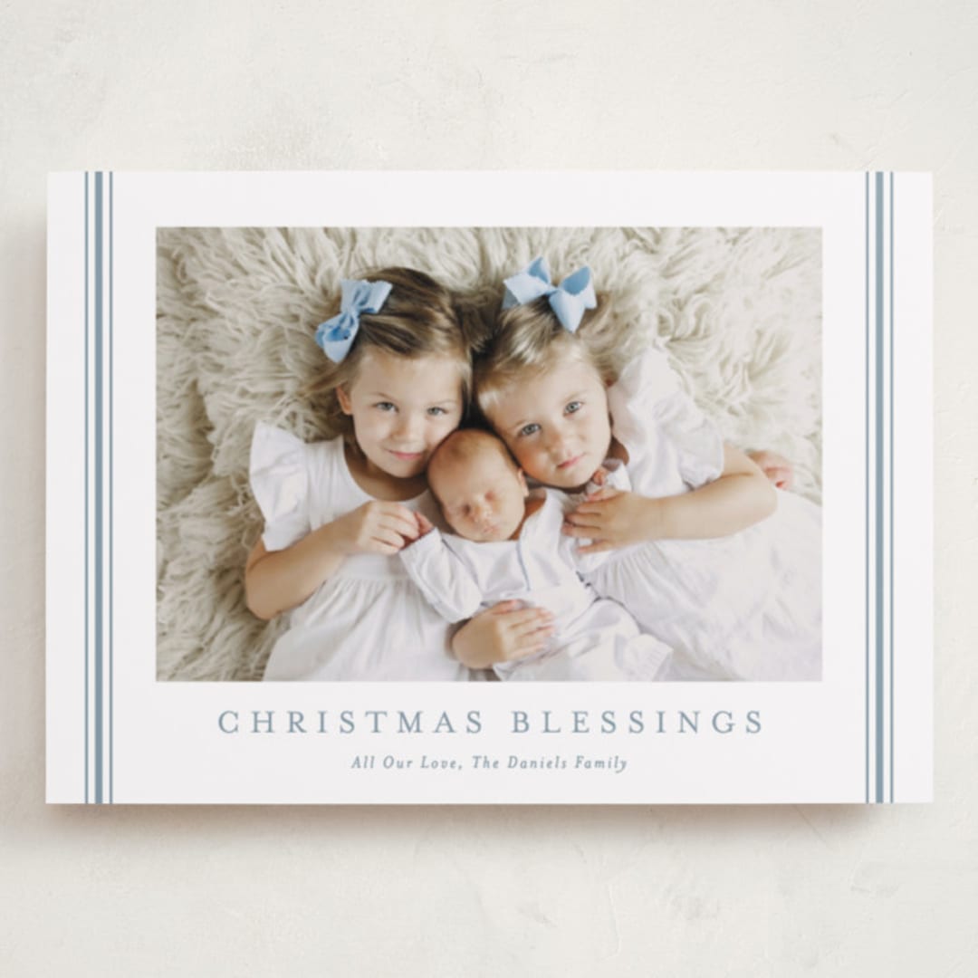 "Striped Blessings" - Holiday Cards in Icicle by Carolyn MacLaren - Front
