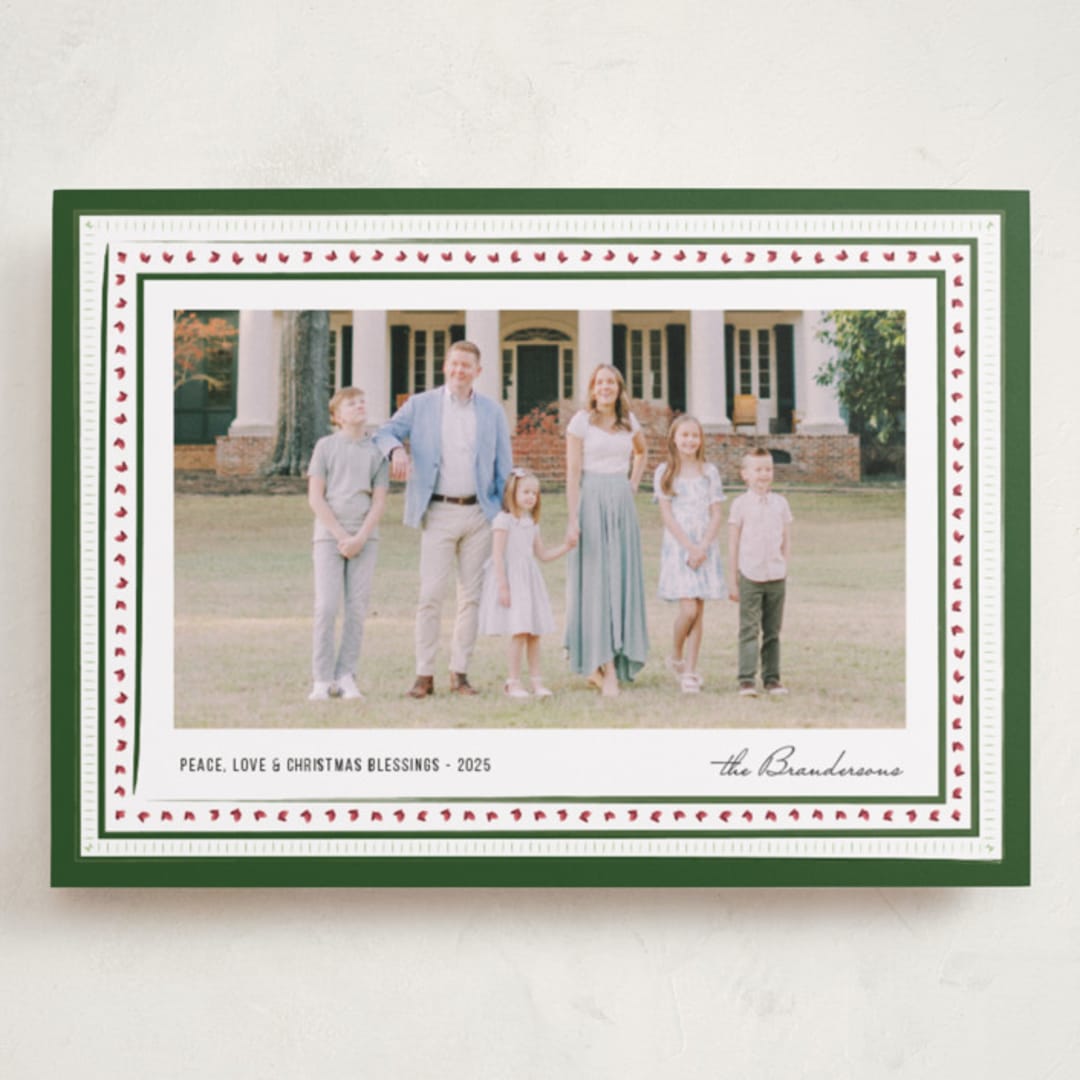 "Drawn Together in Blessings" - Holiday Cards in Wreath by Jacquie Foster - Front
