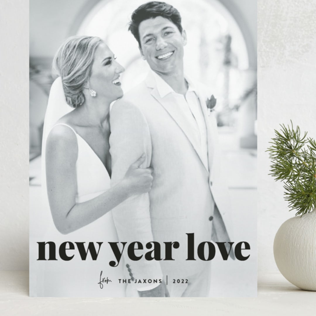 "vintage holiday love" - Holiday Cards in Noir by Sara Hicks Malone - Front