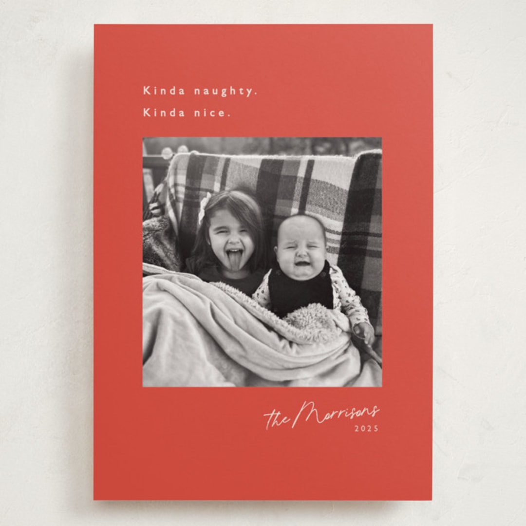 "Kinda" - Holiday Cards in Berry by Hudson meet Rose - Front