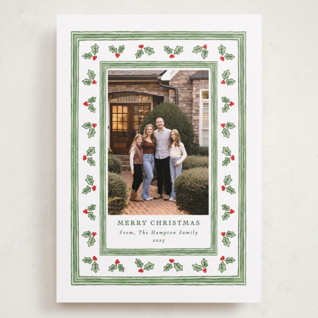 "Holly Berry Frame" - Holiday Cards in Snow by Lauren Jopling - Front