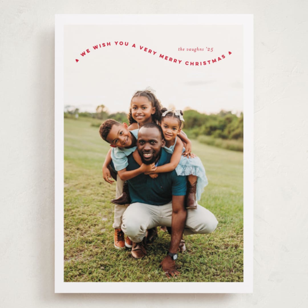 "Simple Twist" - Holiday Cards in Poinsettia by Erica Krystek - Front