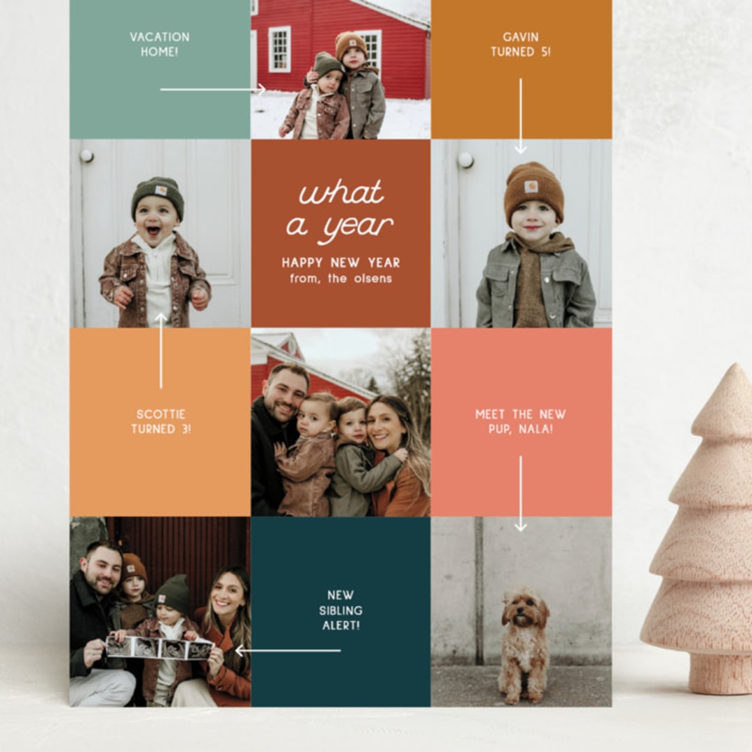 "Year in Review" - Holiday Cards in Retro by elithing - Front