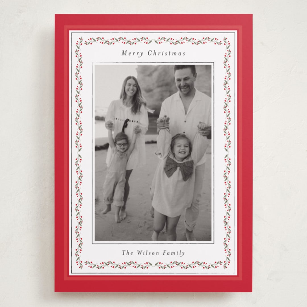 "Vintage Vine" - Holiday Cards in Holly Berry by Susan Moyal - Front