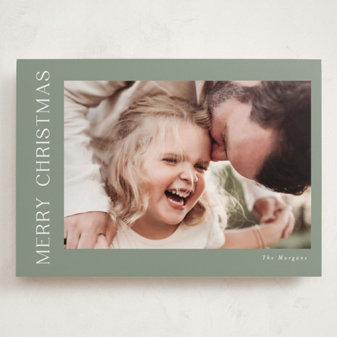 "Gilded Merry" - Holiday Cards in Sage by Angela Thompson - Front