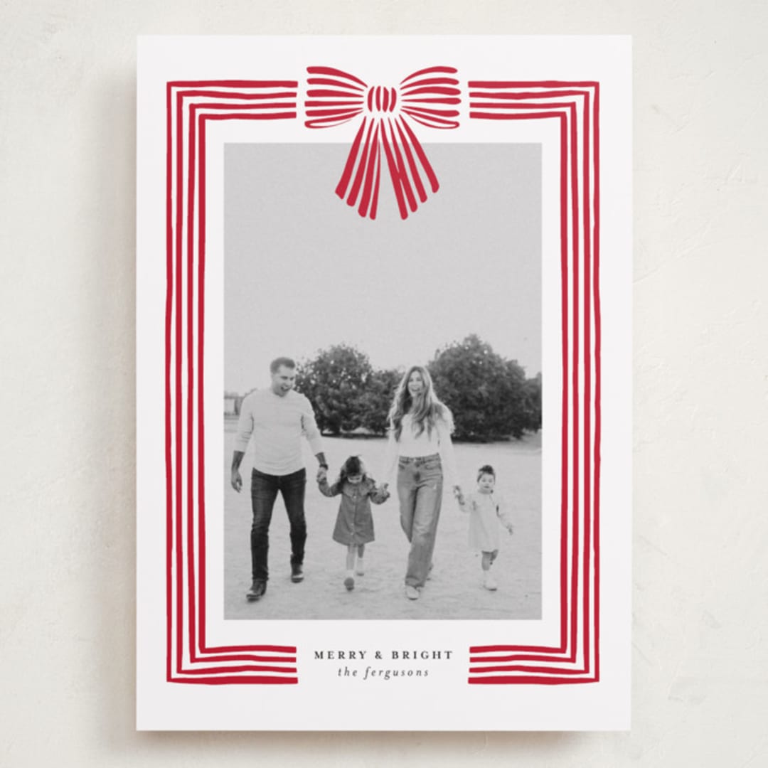 "Ribbon Framed" - Holiday Cards in Snow by Iveta Angelova - Front