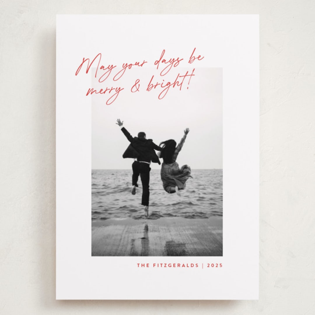 "Top Script Note" - Holiday Cards in Santa by Jackie Crawford - Front