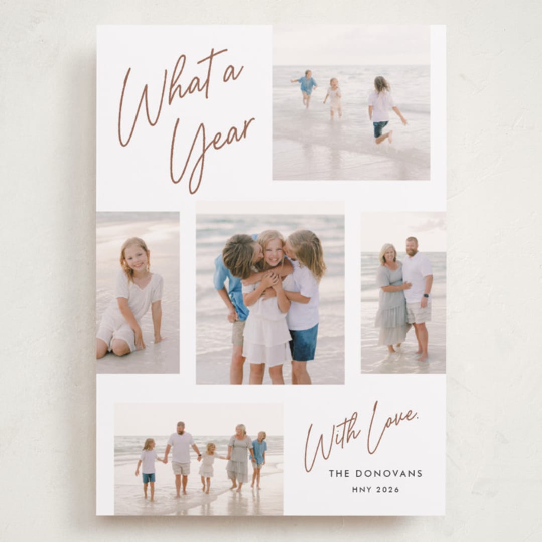 "Simply Scripted" - Holiday Cards in Copper by Stacey Meacham - Front