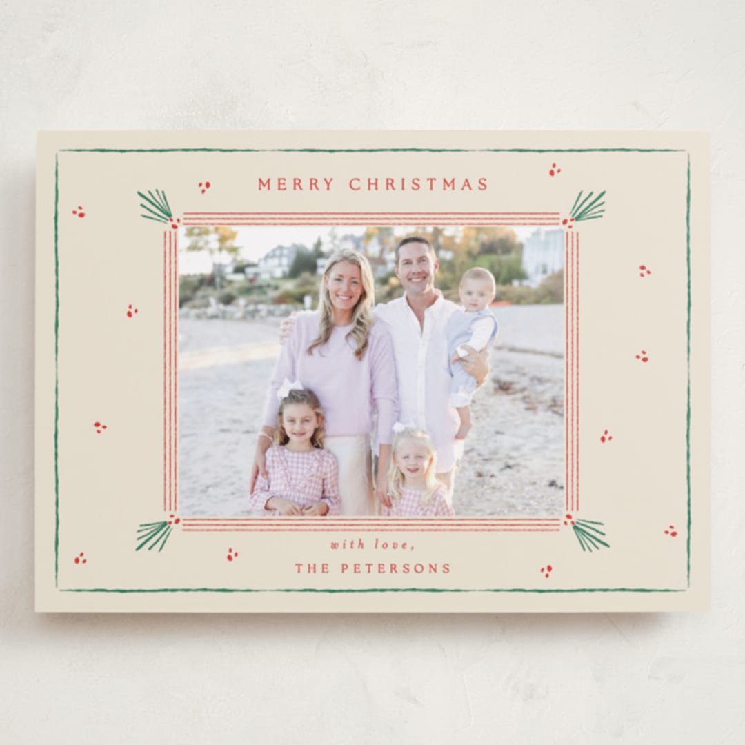 "Holly Tidings" - Holiday Cards in Holly by Sarah Rosenthal - Front
