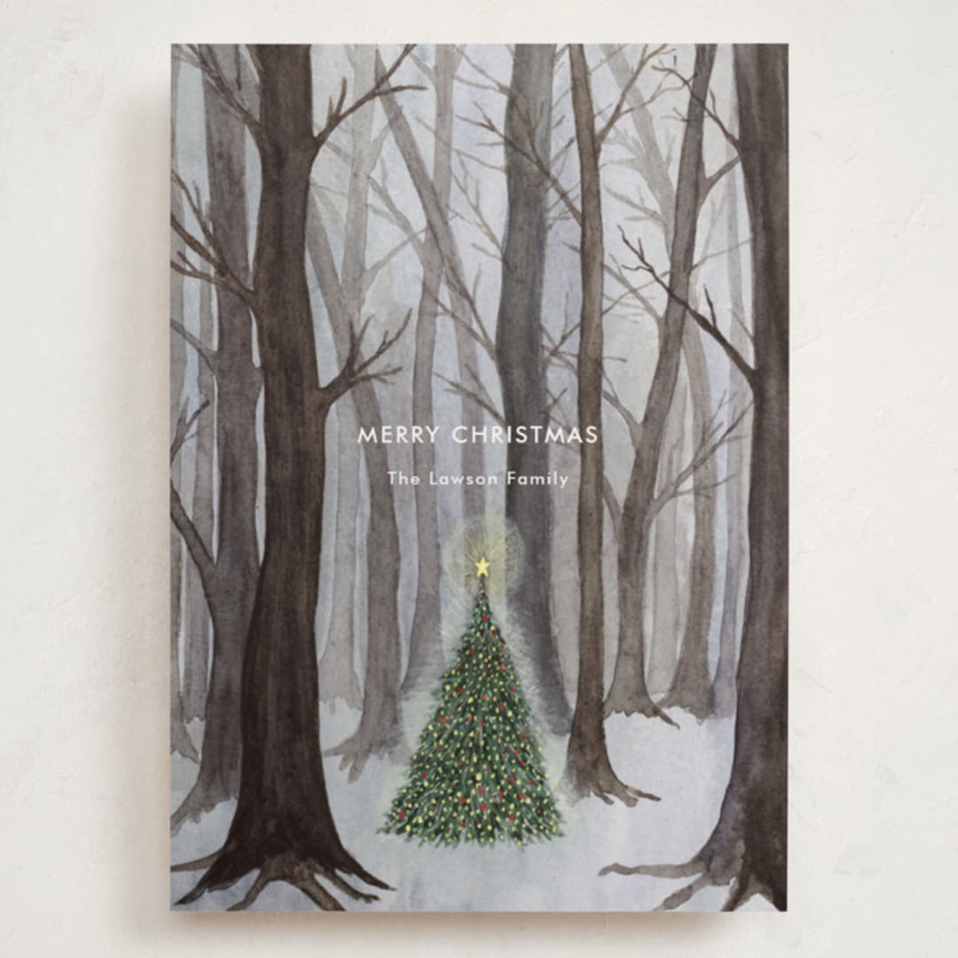 "Silent Night Woods" - Holiday Cards in Winter by Karina Racz - Front