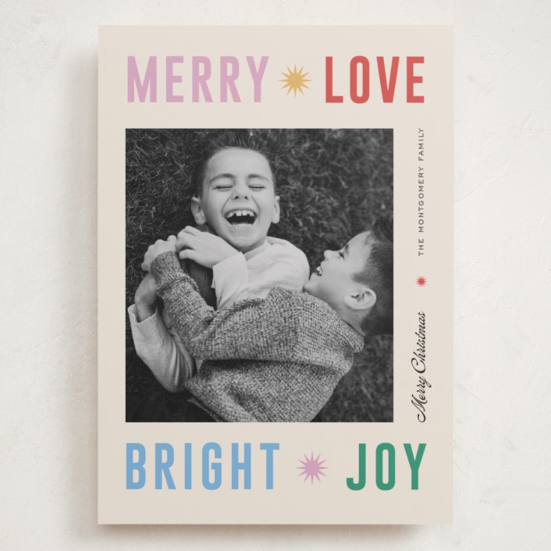 "Peace Poster" - Holiday Cards in Sparkler by Pixel and Hank - Front