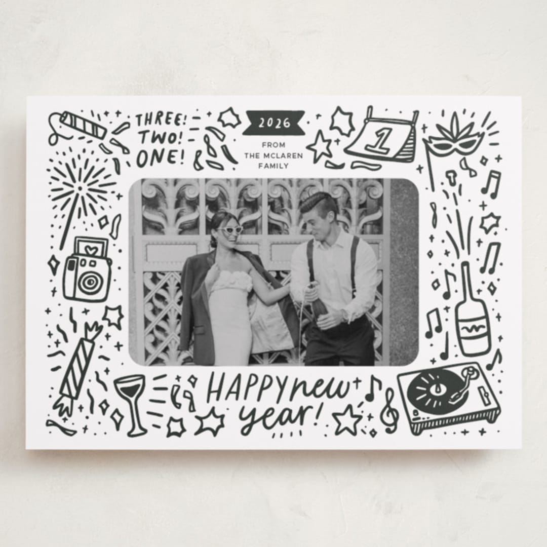 "Three! Two! One!" - Holiday Cards in Metal by Abbigail Lim - Front