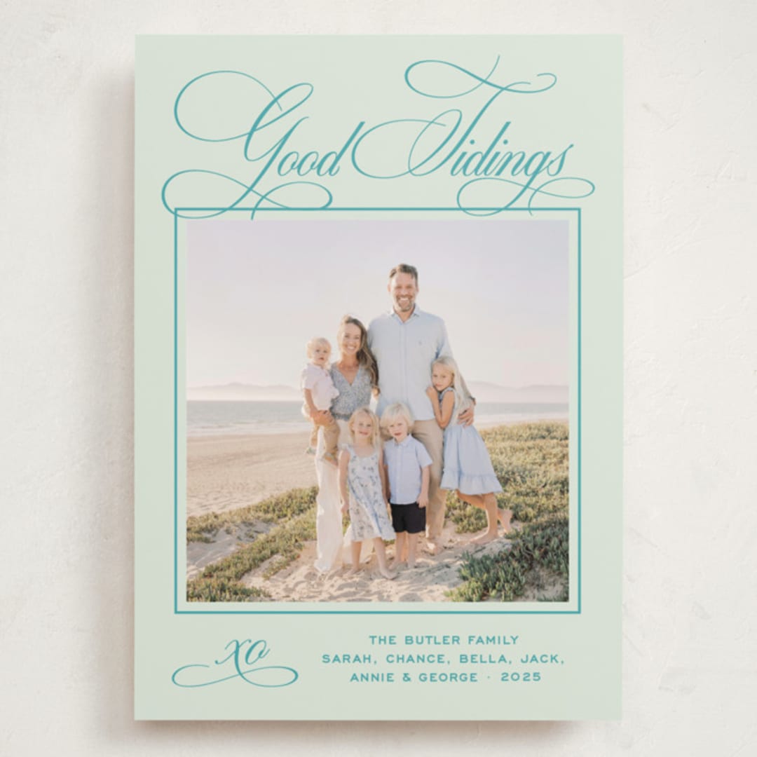 "Julep" - Holiday Cards in Mint by Megan Davis - Front