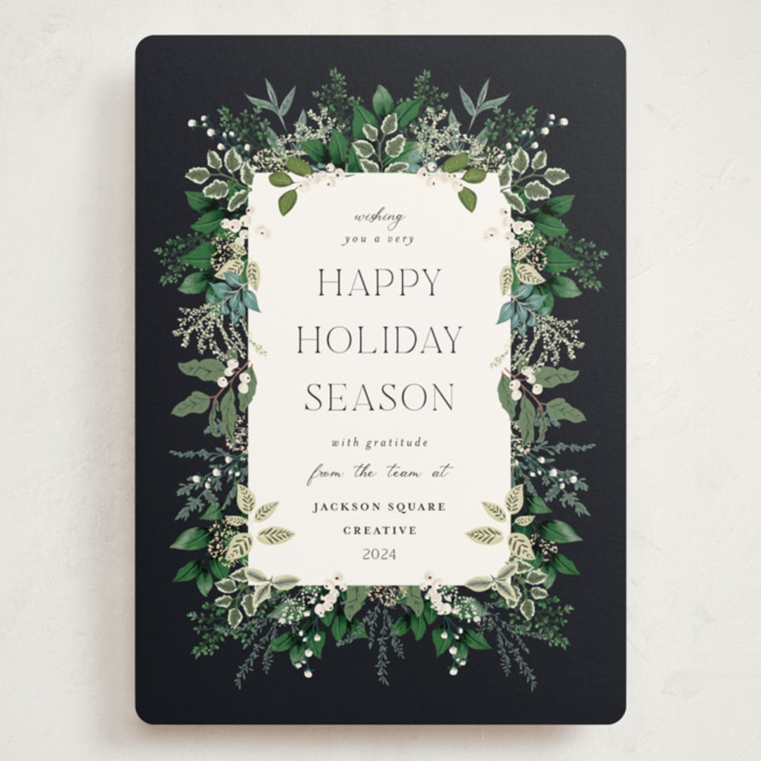 "Greenery Framed" - Holiday Cards in Balsam Fir by Susan Moyal - Front