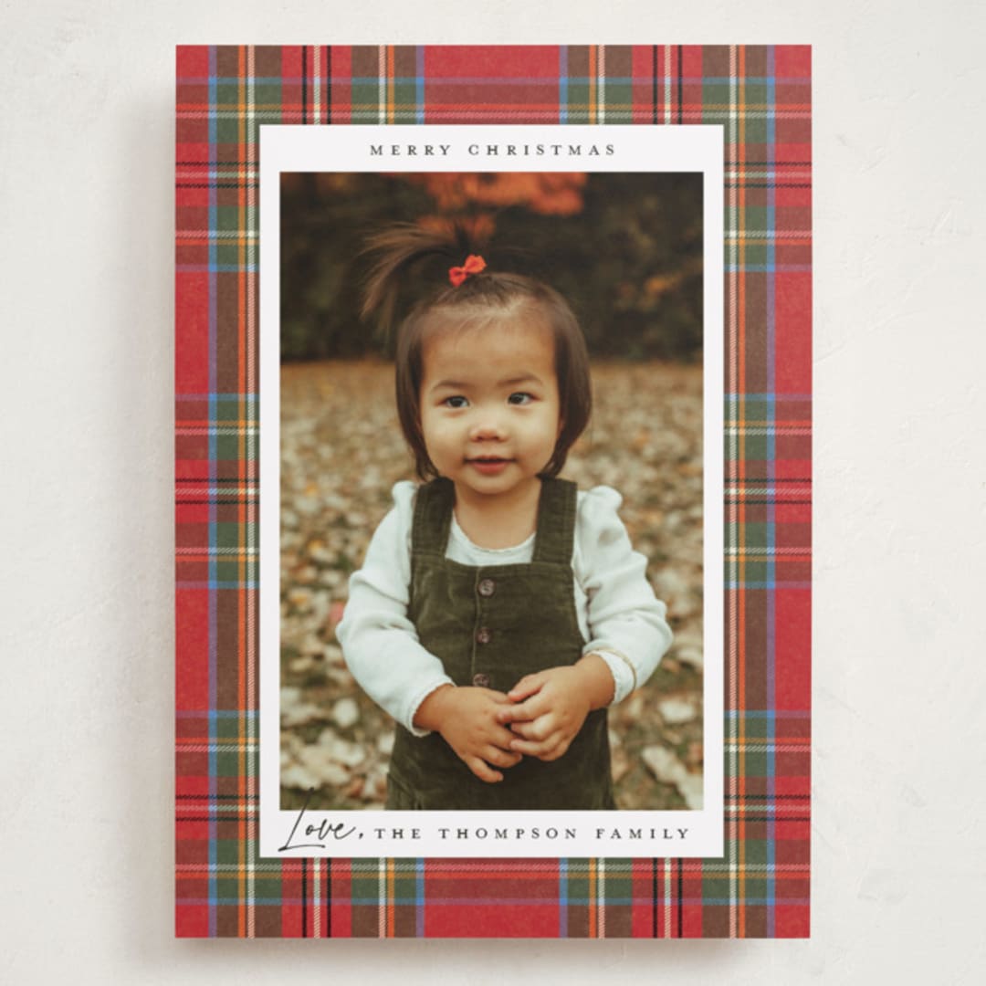 "Tartan" - Holiday Cards in Stocking by Wildfield Paper Co - Front