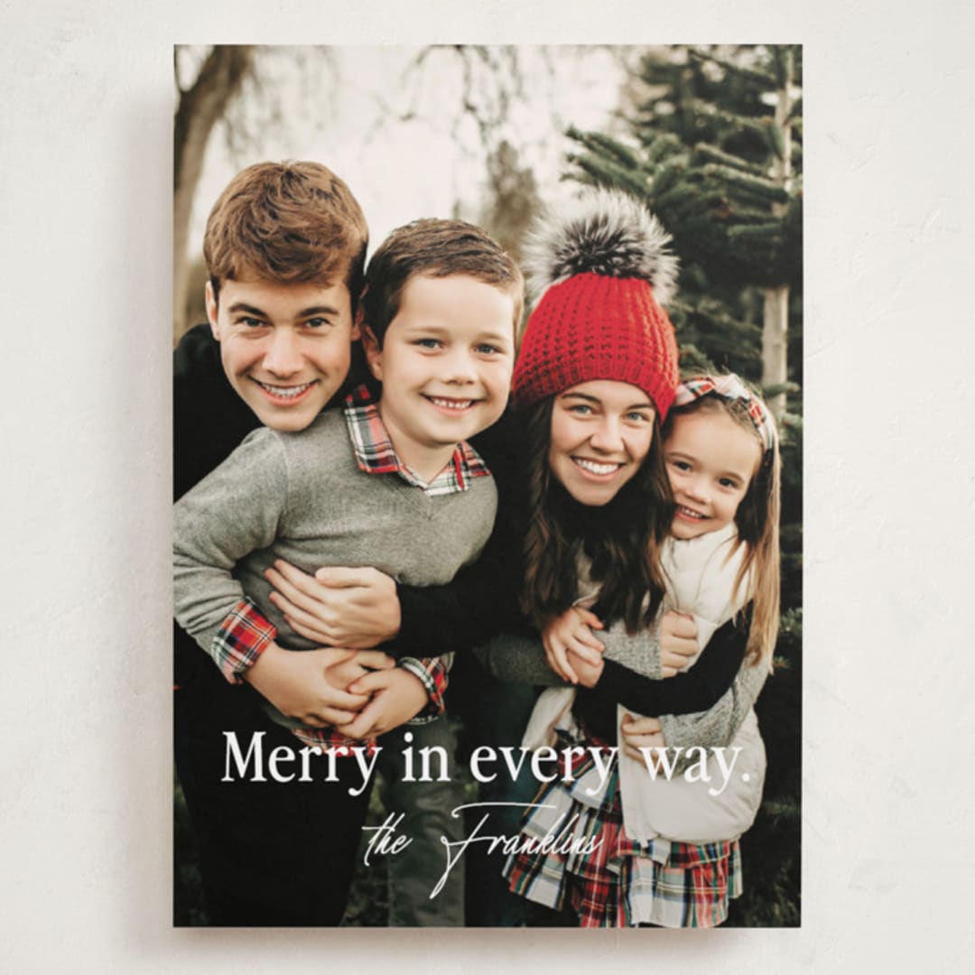 "Merry In Every Way" - Holiday Cards in Snow by Paper Raven Co. - Front
