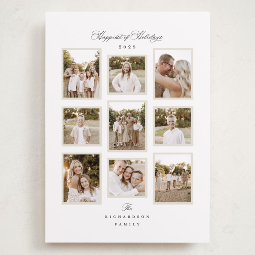 "Delicate" - Holiday Cards in Linen by Jennifer Postorino - Front