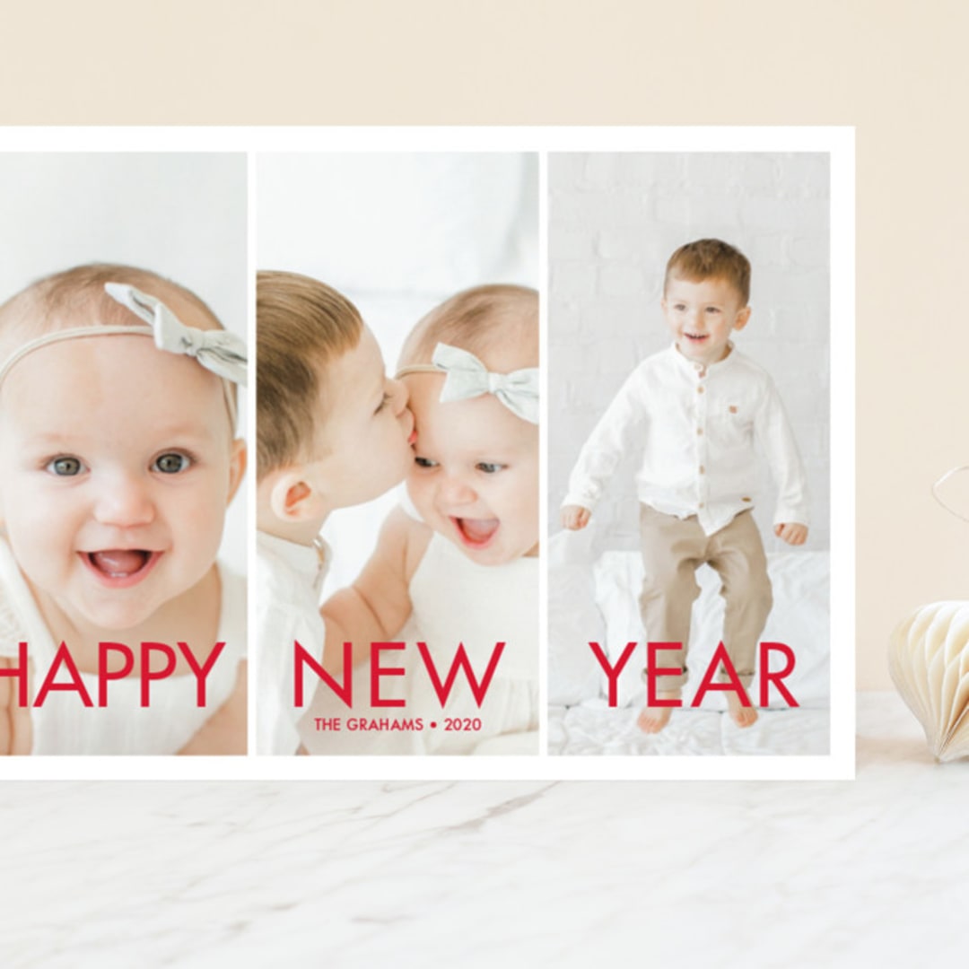 "More the Merrier" - Holiday Cards in Berry by chica design - Front