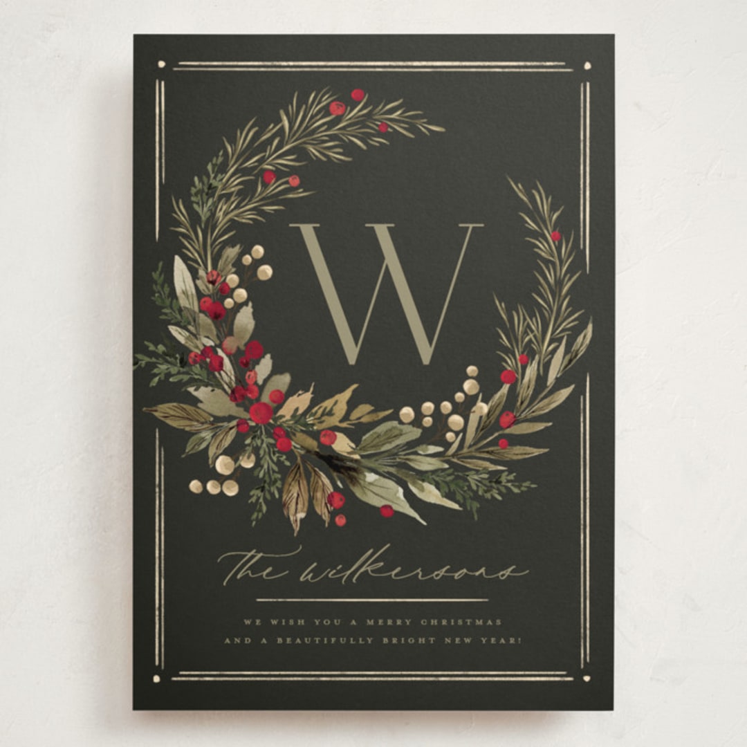 "Wild Wreath" - Holiday Cards in Garland by Wildfield Paper Co - Front