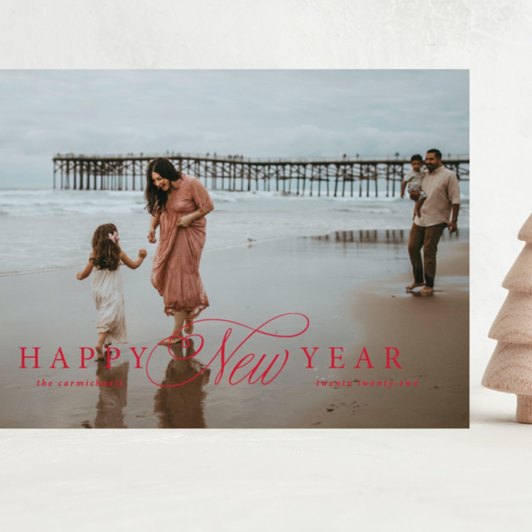"Classic Love" - Holiday Cards in Candy Cane by Corinne Malesic - Front