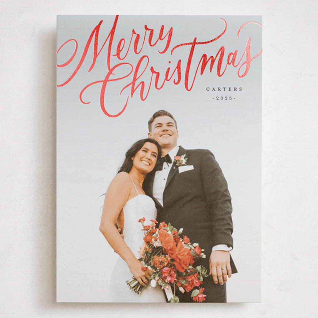 "Modern Merry Christmas" - Holiday Cards in Noir by Wildfield Paper Co - Front