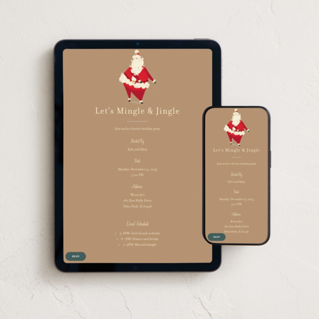 "Santa Flaus" - Online Holiday Party Invitations in Kraft by Baumbirdy - Mobile + desktop layout