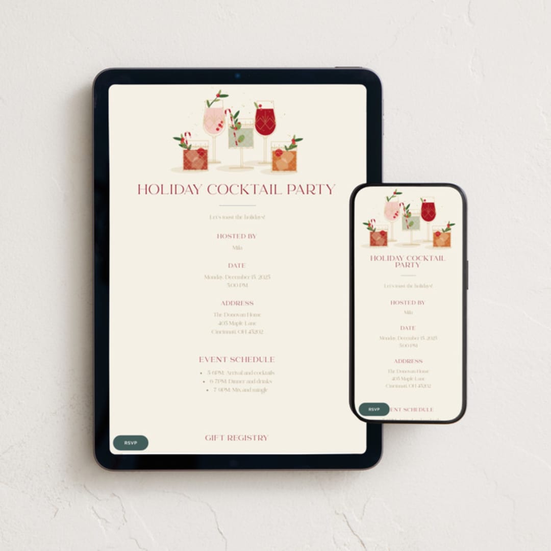 "Holiday Spirits" - Online Holiday Party Invitations in Manhattan by Susan Zinader - Mobile + desktop layout