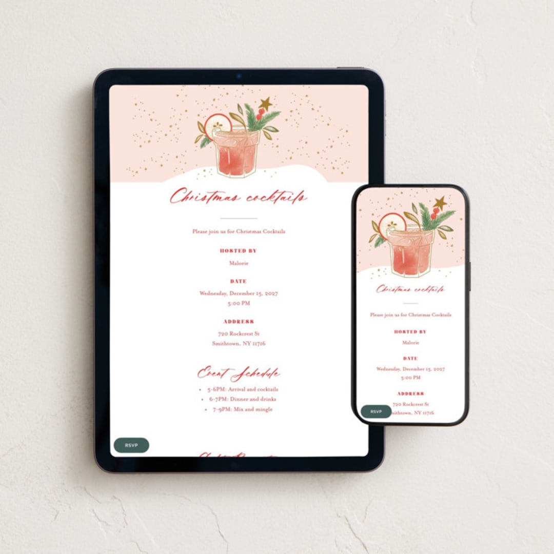 "Bottle of Rum" - Online Holiday Party Invitations in Bubbly by Paper Raven Co. - Mobile + desktop layout