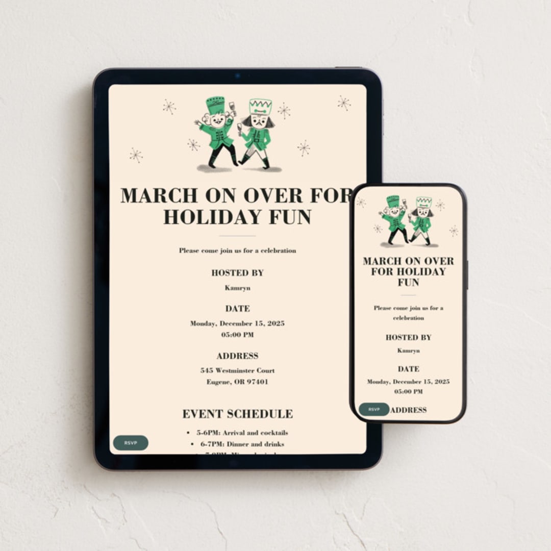 "Nutty Party" - Online Holiday Party Invitations in Butter by Vivian Yiwing - Mobile + desktop layout