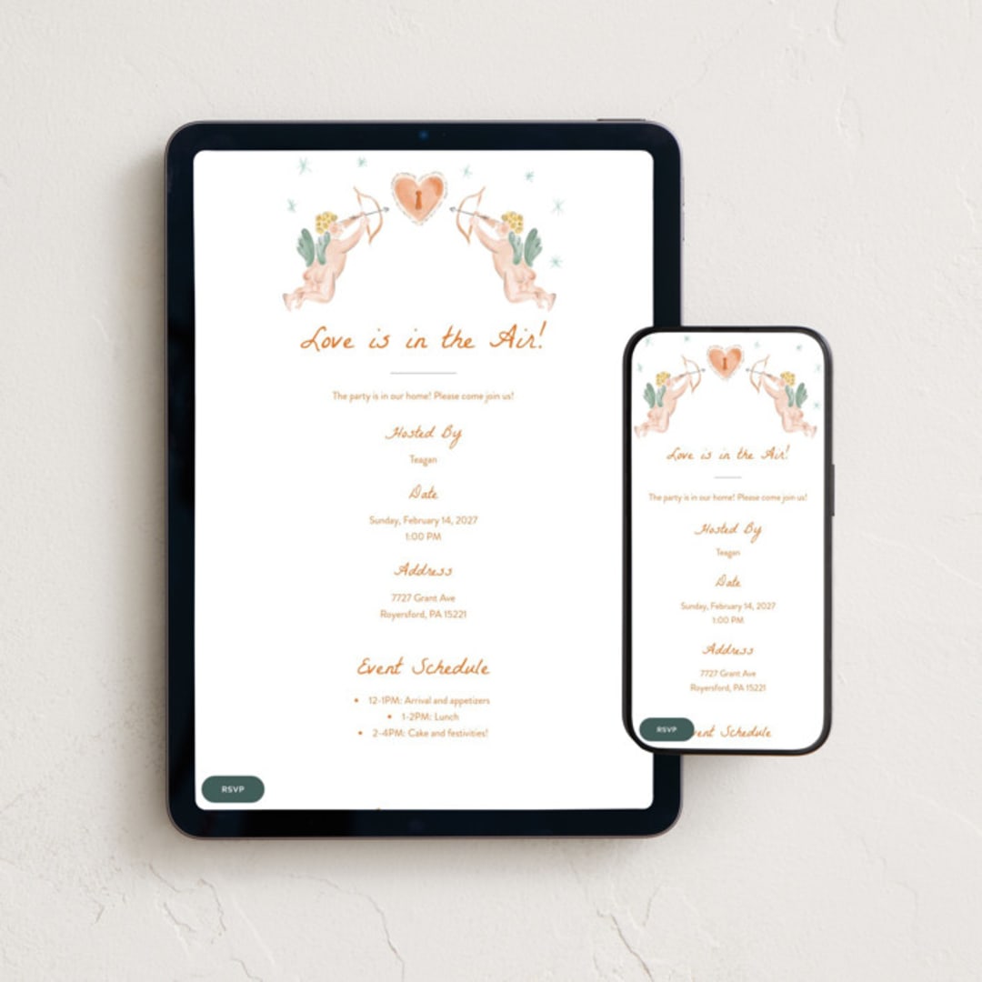 "Giardino" - Online Holiday Party Invitations in Flame by Pati Cascino - Mobile + desktop layout