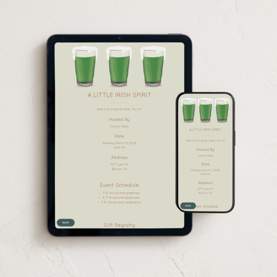 "May Your Draughts Come True" - Online Holiday Party Invitations in Sage by Carolyn Kach - Mobile + desktop layout