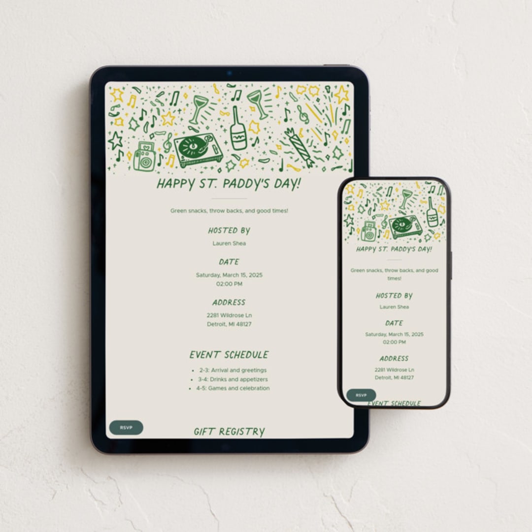 "Three! Two! One!" - Online Holiday Party Invitations in Cream by Abbigail Lim - Mobile + desktop layout