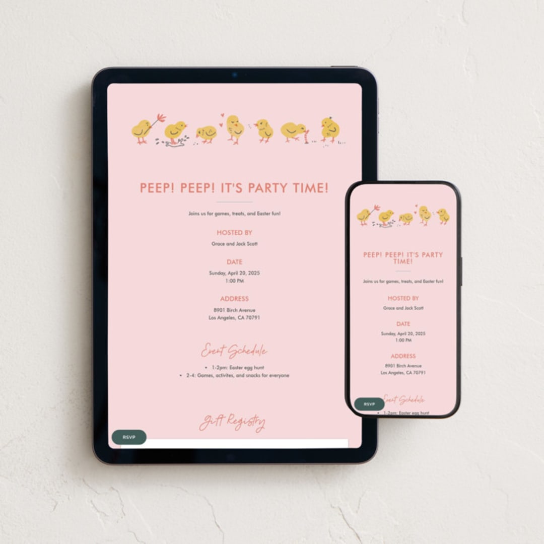 "Peeps" - Online Holiday Party Invitations in Candy by Dawn Pope - Mobile + desktop layout