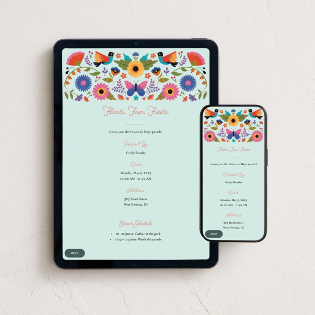 "Bridal Fiesta" - Online Holiday Party Invitations in Aqua by Laura Moyer - Mobile + desktop layout