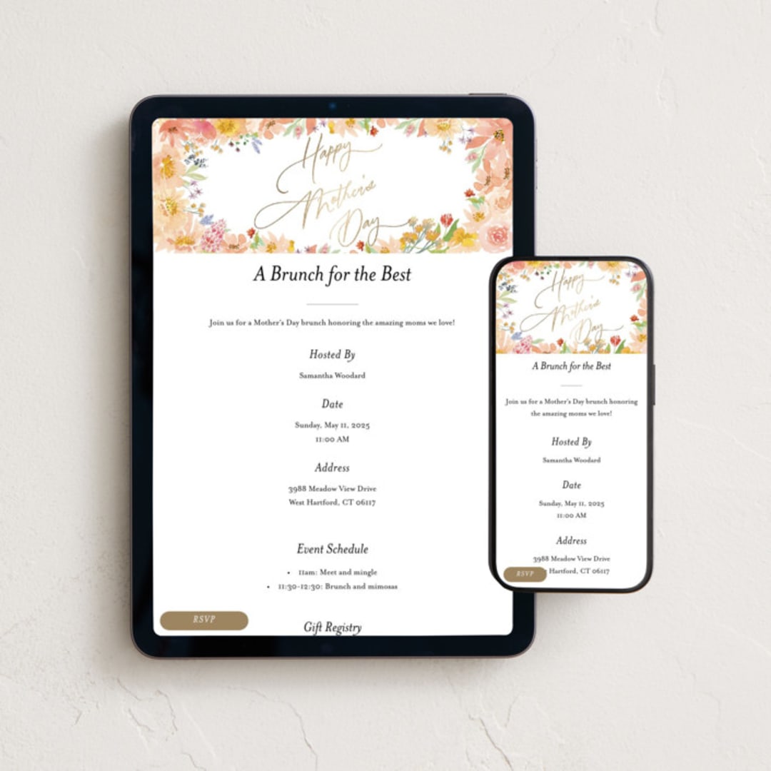 "Sunny Border" - Online Holiday Party Invitations in Flowers by Erika Firm - Mobile + desktop layout
