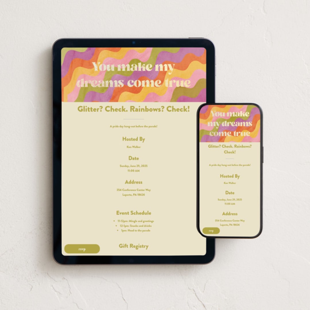 "My Dreams" - Online Holiday Party Invitations in Retro by Pixel and Hank - Mobile + desktop layout