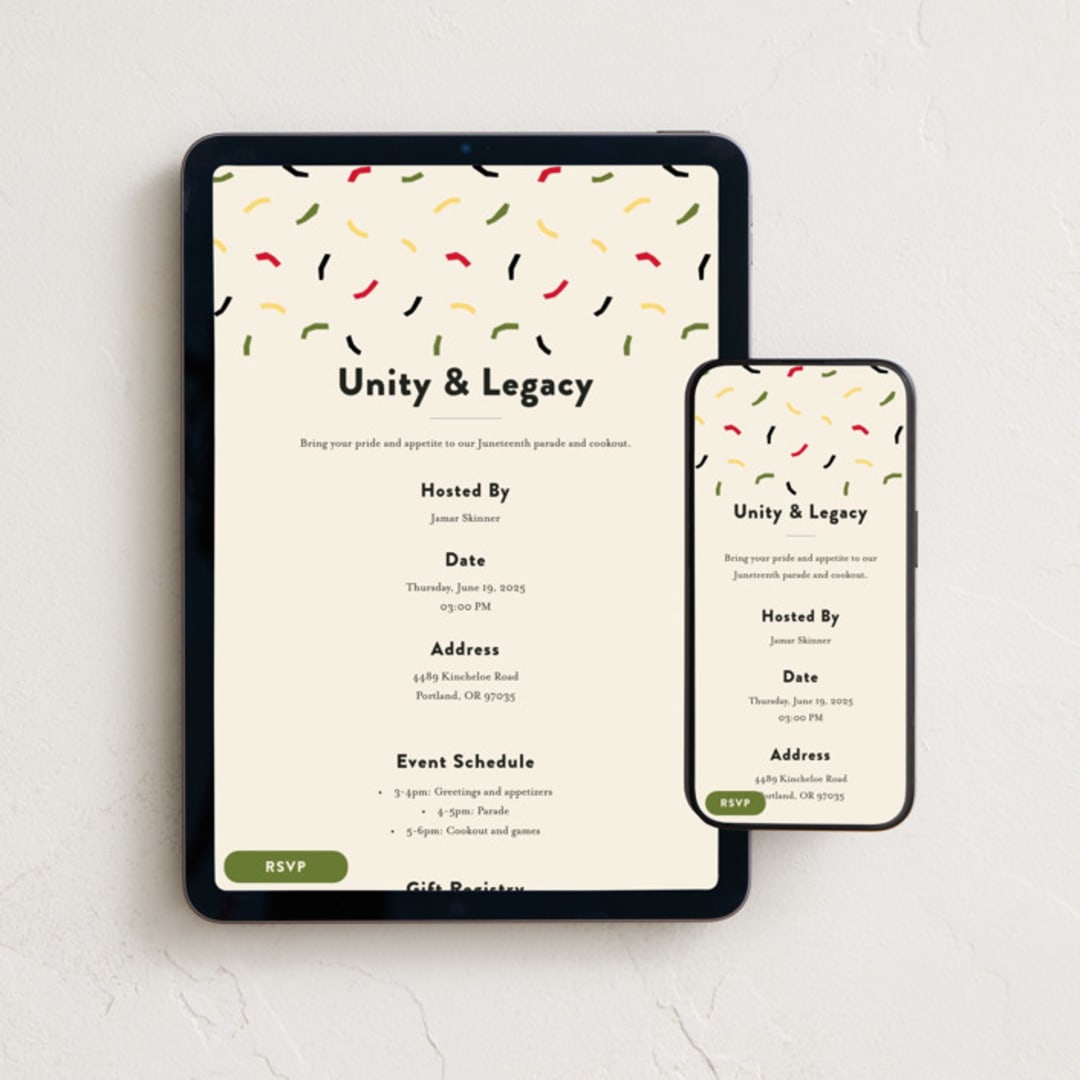 "Abstract Confetti" - Online Holiday Party Invitations in Cream by Iveta Angelova - Mobile + desktop layout