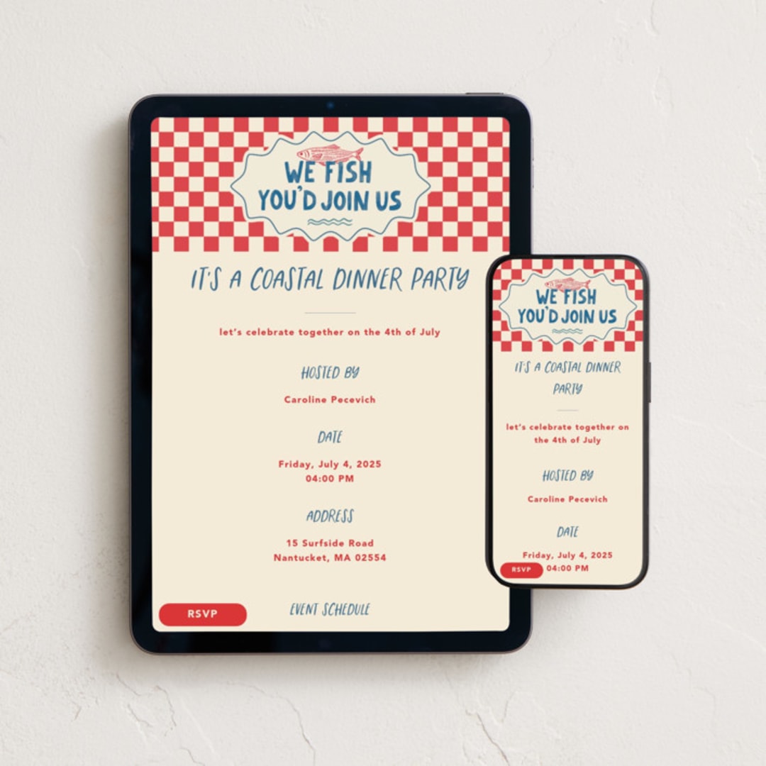 "Coastal dinner" - Online Holiday Party Invitations in Ocean by Creo Study - Mobile + desktop layout