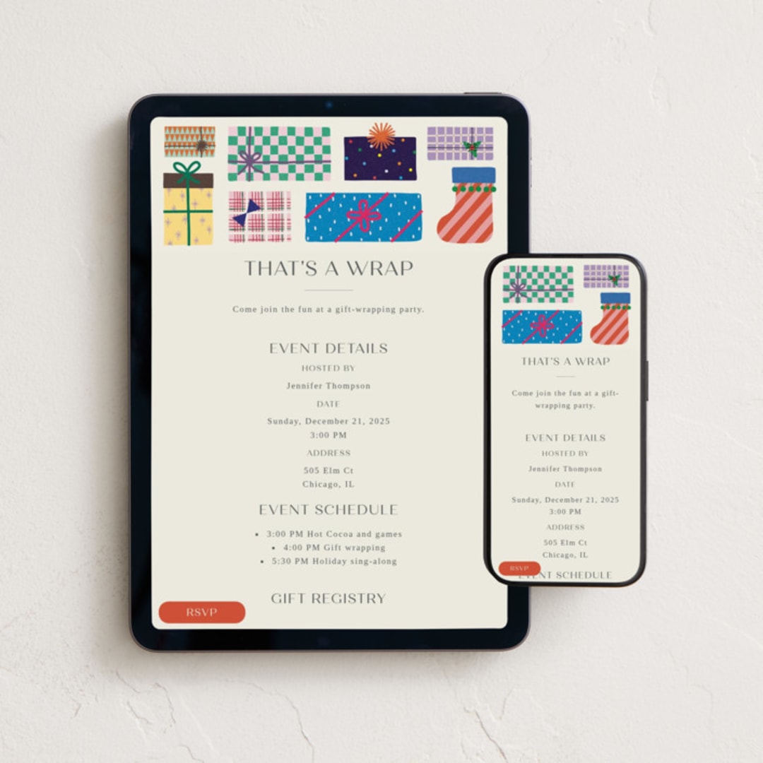 "the best gift" - Online Holiday Party Invitations in Festive by lulu and isabelle - Mobile + desktop layout