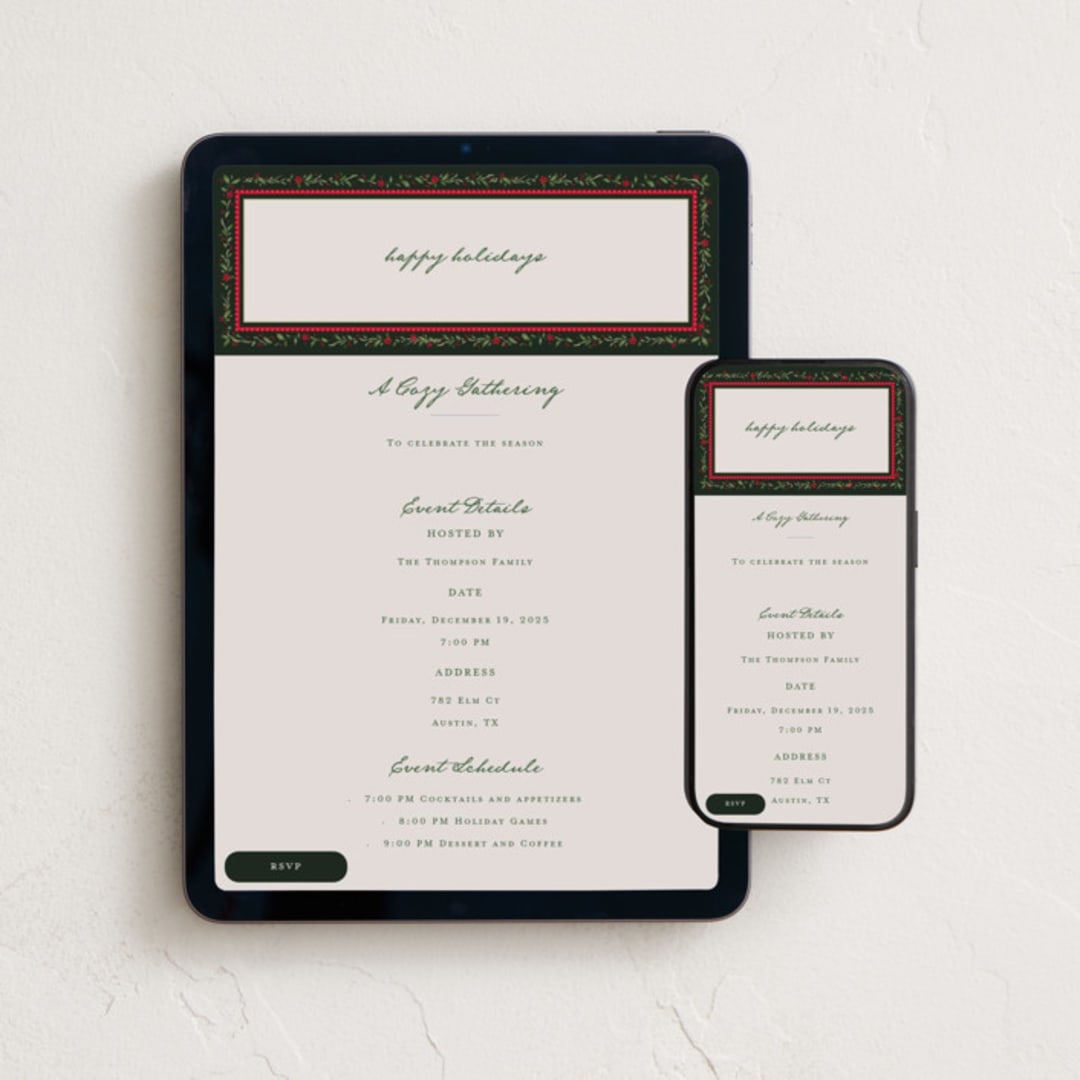 "Hollywick" - Online Holiday Party Invitations in Festive by Erin L. Wilson - Mobile + desktop layout