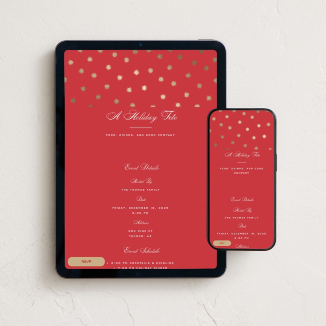 "Wonder" - Online Holiday Party Invitations in Ruby by Alston Foster - Mobile + desktop layout